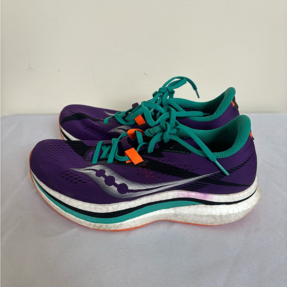 Saucony Endorphin Pro 2 Womens Size 8.5 Purple Blue Running Sneakers - Picture 10 of 11
